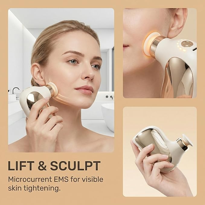 2026 Mini Fascia Massage Gun Portable & Handheld, Muscle Pain Relief in Neck, Back, Leg, Hand, Shoulder Deep Tissue Percussion Fascia Gun. (White Gold)