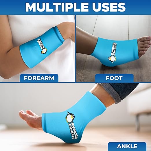 Elbow and Ankle Ice Pack for Injuries Reusable, Cold Warm Compression Sleeves for Arm, Ankle and Foot Pain Relief for Men, Women, Girls and Boys Tennis Elbow, Tendonitis, Non-Toxic, Latex Free