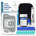 Blood Glucose Monitor Kit, 50 Test Strips, 50 Lancets, 1 Blood Glucose Meter, 1 Lancing Device, Diabetes Testing Kit, Portable Blood Sugar Test Kit, Glucometer Kit for Home