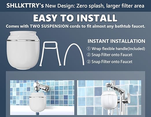 Bath Water Filter for Tub Faucet-10 Stages Bathtub Filter-2,500 Gallons of Filtration, KDF Remove contaminants, Chlorineand Fluoride, Hard Water Softener,Protects Skin,Hair & Nails(Deluxe Edition)