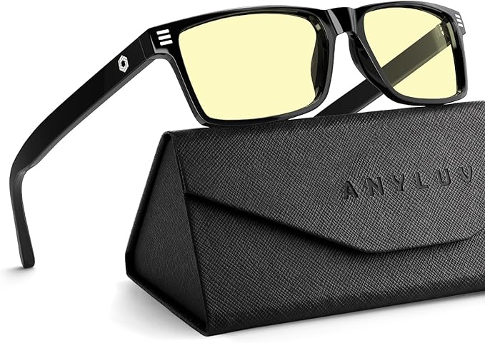 ANYLUV Blue Light Glasses Men Woman, Blue Light Blocking Glasses for Computer Gaming, Eye Strain Relief Eye Protection