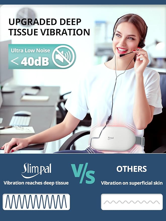 Slimpal Heating Pad for Period Cramps, Plus-Sized Portable Electric Heating Pad, Menstrual Cordless Heat Belt Back, Belly, Waist Pain Relief, Long-Lasting Battery, Beige