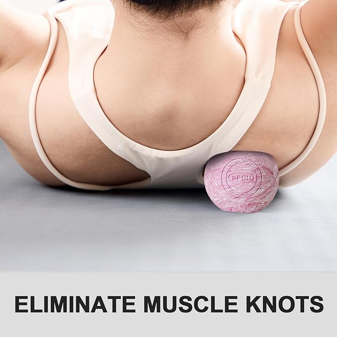 Massage Lacrosse Ball for Myofascial & Trigger Point Release, Muscle Knots, Yoga Therapy – Improves Joint Mobility & Relieves Pain – Back, Neck, Plantar Fascia, HIPS – 2.5-Inch Pink Rubber