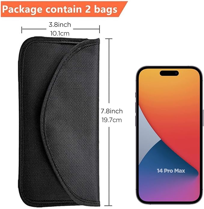 ONEVER 4 Pack Faraday Bags for Car Keys and Cell Phone, Signal Blocking Key Pouch Wallet, Anti-Tracking Anti Theft Car Protection, Cell Phone Signal Jammer WiFi/GSM/LTE/NFC/RFID, GPS Blocker