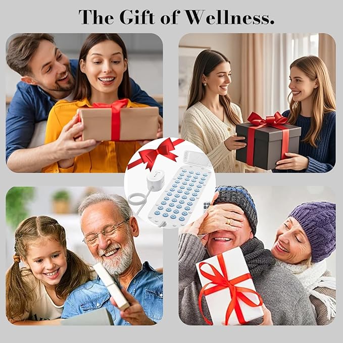 Bubble Bath Mat with Warm Air - Portable Spa for Bathtub, Full Body Waterproof Air Mat with Motorized Air Pump, 6-Speed Adjustable Massage, Remote Control & Non-Slip Suction Cups