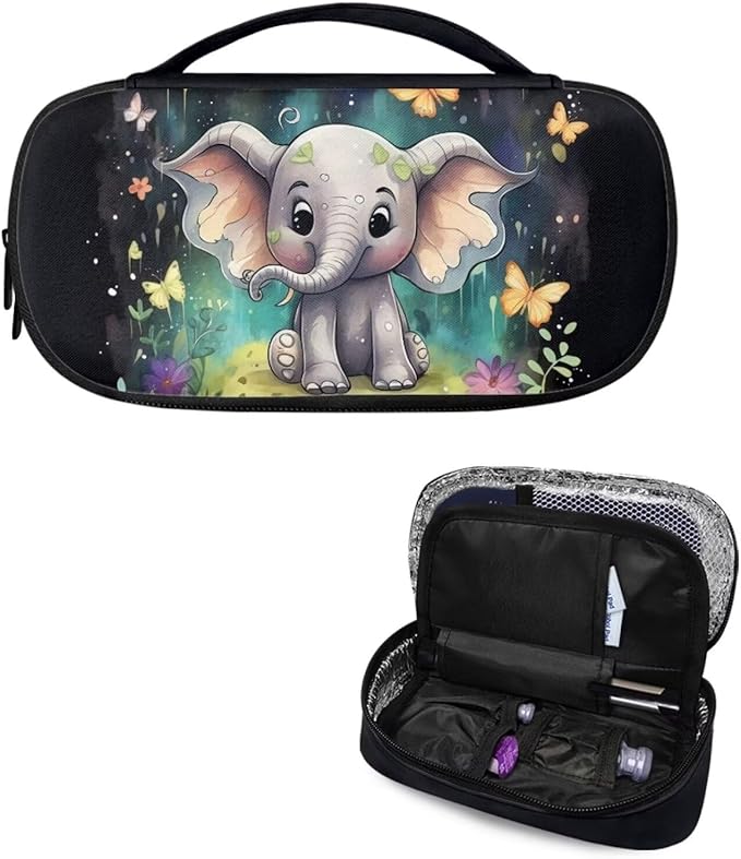 Butterfly Elephant Insulin Cooler Travel Case Handy Medication Insulated Diabetic Carrying Cooling Bag for Insulin Pen and Diabetic Supplies
