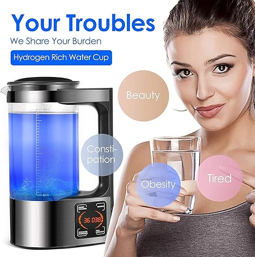 Hydrogen Water Generator, Hydrogen Water Kettle, Hydrogen Water Bottle Generator with SPE and PEM Technology, US Membrane Make Hydrogen Content up to 2000 PPB