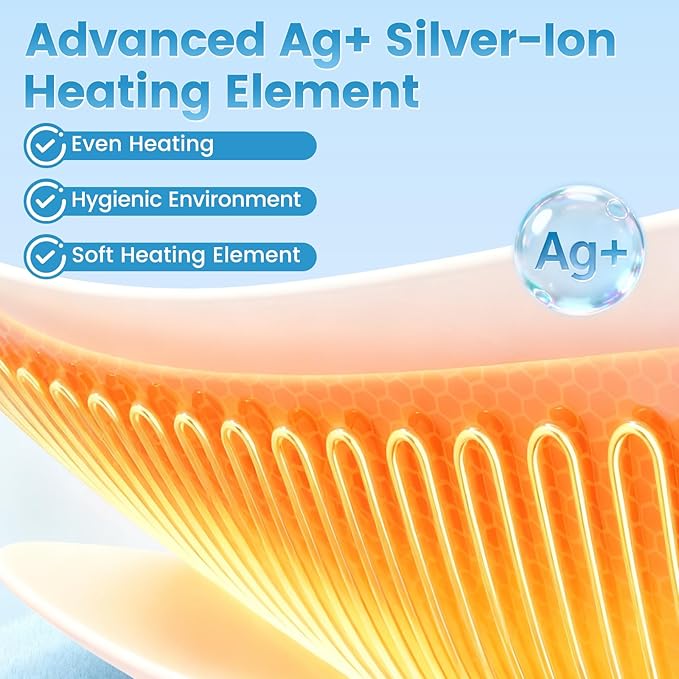 Heated Eye Mask for Dry Eyes, 1500mAh Warm Eyes Compress with Silver-Ion Heating Element, Cordless Eye Heating Pad for Stye Blepharitis Chalazion MGD