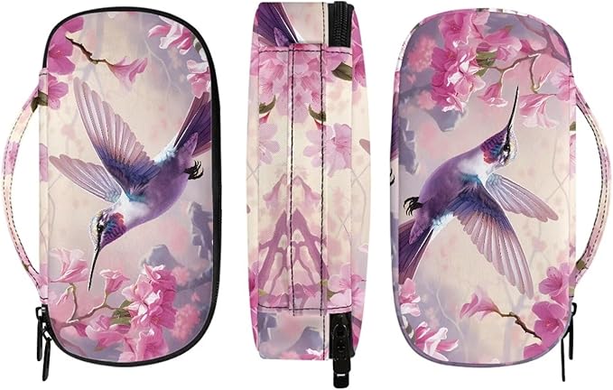 Floral Hummingbird Insulin Cooler Travel Case Diabetic Medication Organizer Medical Cooler Bag Waterproof and Insulation Liner