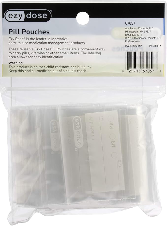 Ezy Dose Pill Packs, Pill Organizer Pouches, 100 Count | Disposable | Pack of 2