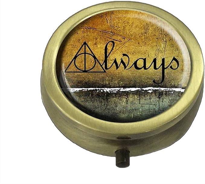 Always Custom Bronze Pill Box/Pill Case-Round Pill Box/Case- Three-Compartment Pill Box/Pill Case