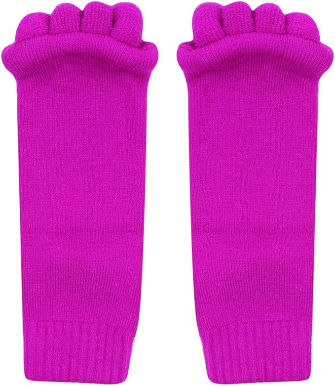 AIBEARTY 3 Pairs Yoga Sport Gym Five Toe Separator Socks Foot Massage Toeless Socks