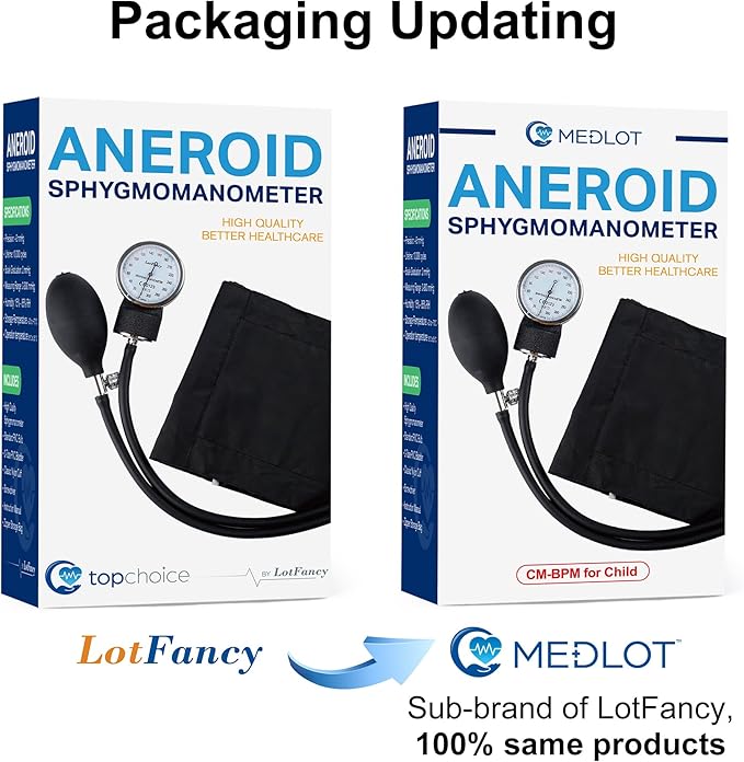 LotFancy Pediatric Blood Pressure Cuff Manual, Child Professional BP Cuff 7.2"-10.5", Children Aneroid Sphygmomanometer Small Cuff with Portable Carring Case and Zero Calibration