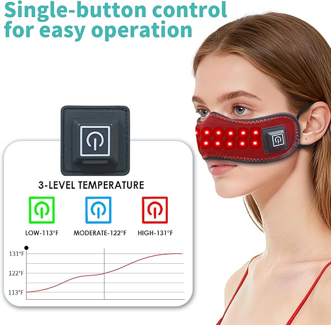 Red Light Therapy for Nose, Cordless Heating Nose Pad, Nose Warmer, 3 Levels Adjustable Nasal Heating for Relieve Nasal Congestion, Sinus Relief