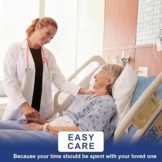 2 Pack Hospital Bed Sheets Set,Hospital Fitted Bed Sheets for Home Use & Hospital Care Beds,Waterproof Fitted Sheets with Elastic All Around,Reusable and Machine Washable,36" x 84" x 14" (Blue)