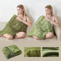 Small Weighted Blanket for Adults (Double-sided),Weighted Lap Pad 7lbs Throw for Travel,Calming,Relaxation-Reversible Warm Crystal Velvet and Cooling Tencel,Machine Washable,Green 29x24 inches