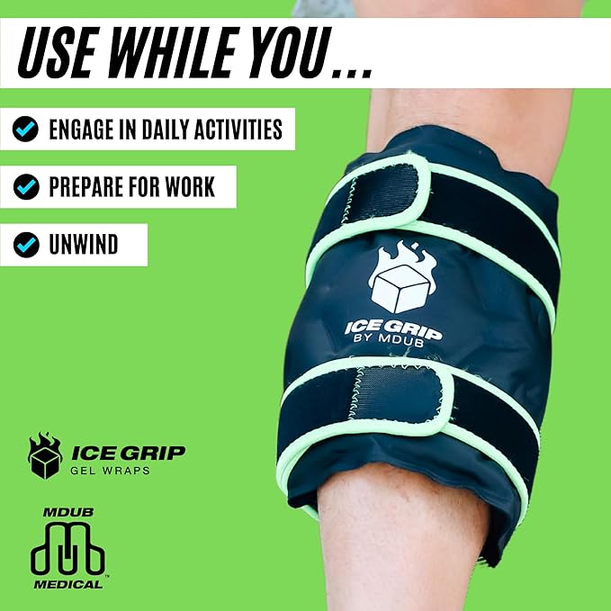 Shin Hot & Cold Ice Wrap Post Surgery Compression Reusable Gel Pack for Injury Flexible for Inflamation, Leg, ACL, MCL, Knee, Calf, Elbow, Ankle, Arm, Foot, Wrist Recovery Relief Therapy