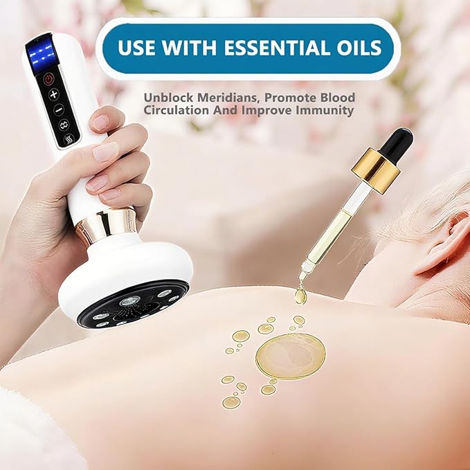 Intelligent Handheld Massage Tool for Anti - Cellulite, Electric Cupping Device with 12 Suction Modes. This Fat Remover Massager is suitable for Arms, Legs, Back and can be Used at Home. (white)