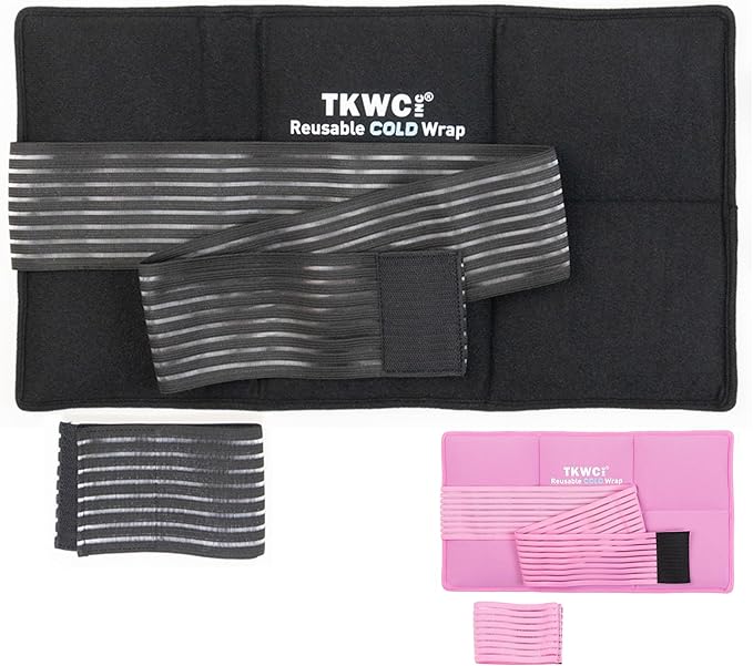 Oversize Universal Flexible Gel Cold Wrap - Ice Pack With 2 Straps for Instant Therapy Relief, Back, Shoulder, Elbow, Wrist, Hip, Foot Compress for Swelling, Pain, Sprains & Aches (Black)