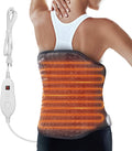 Snailax Heating Pad for Back Pain Relief，Electric Heat Pad for Period Cramps, Neck, Shoulders, Heated Pad with Adjustable Strap, 6 Heat Levels, Auto Shut Off, 16”x24”,Washable,Gifts