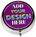 Custom Travel Pill Box, Medicine Pill Organizer Case Container Travel Pill Holder Vitamin for Boxes Med Wallet Portable Mini Pastillero Round, Purple01, Personalized Gifts
