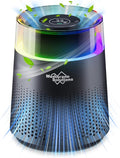 MSB5 Air Purifiers for Bedroom, H13 True HEPA Air Purifier for Home Room Office, 20dB Quiet Air Cleaner with Sleep Mode Colorful Night Light for Pets Dander Pollen (Black)