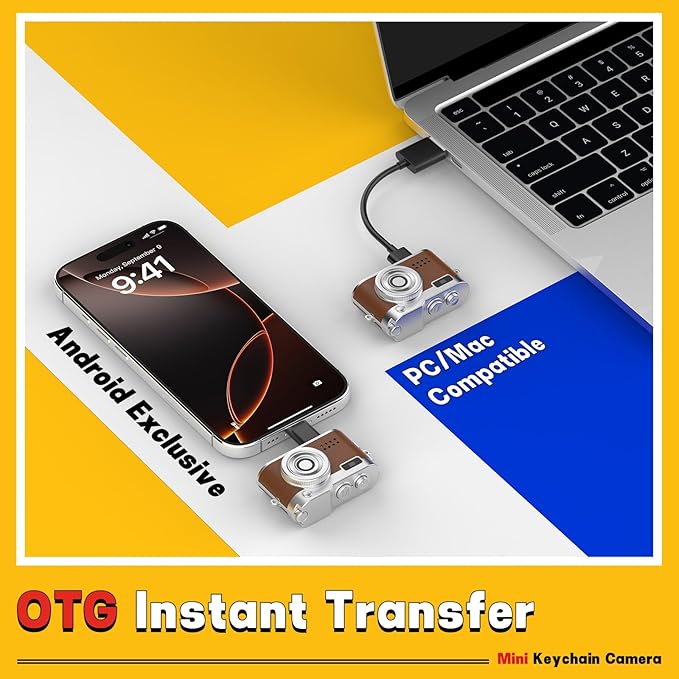 Mini Keychain Camera, 1080P & 2MP Retro Aesthetic, 32GB Memory, Pocket-Sized Vintage Camera, Bag Charm, Birthday Gift