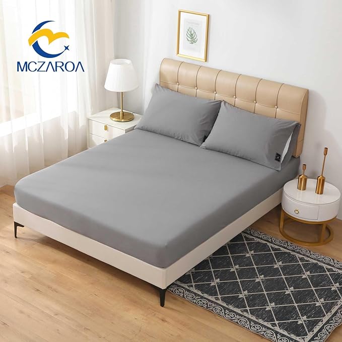 Grounding Sheets King Size, 20% Silver Fiber + 80% Organic Cotton, Conductive Fitted Grounded Bed Sheet with Deep Pocket for Bed & Sleeping (Gray, 78"x80"x15")