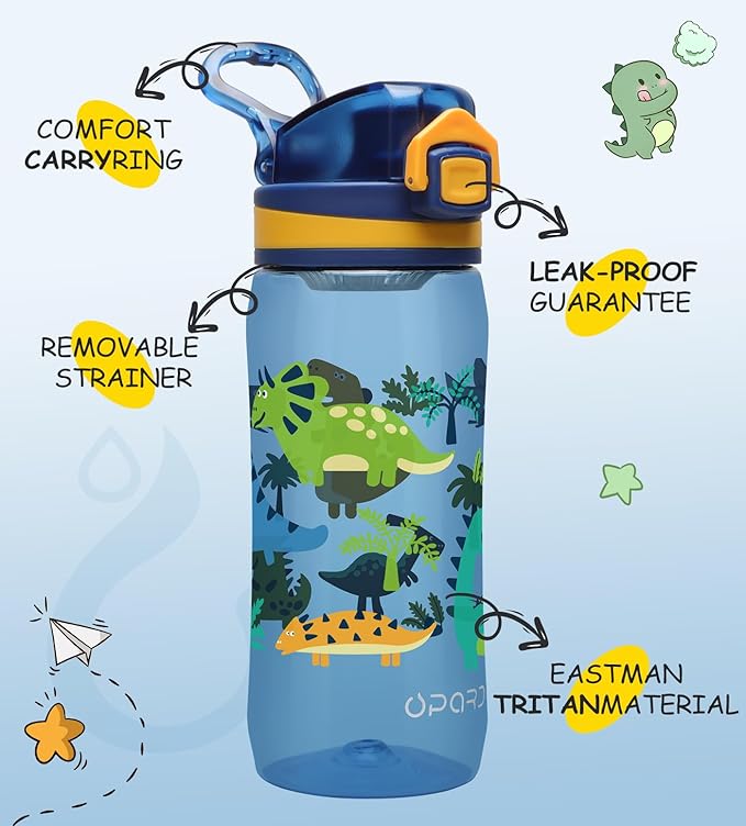 Opard 17oz Kids Water Bottle with Leak Proof Flip-Top Lid, Reusable BPA-Free Tritan for School and Travel