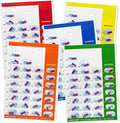 Color Coded Monthly 31 Day Medication Blister Cold Seal Cards - Daily AM/PM 3X 4X 5X a Day Pill Organizer (5 Pack - Orange Green Yellow Blue Red)