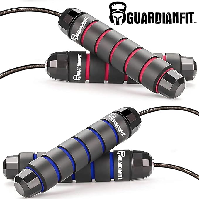 Jump Rope for Fitness and Exercise, Adjustable Length, Ball Bearing Swivel, Cardio Workouts and Weight Loss for Women, Men and Kids.