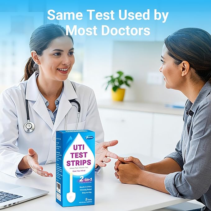 3 Pack UTI Test Strips, Urinary Tract Infection Test Kit for Women Men, Accurate Result in 2 Minutes, Monitor Bladder Health at Home, Clinically Tested, Easy to Grip, Individually Wrapped