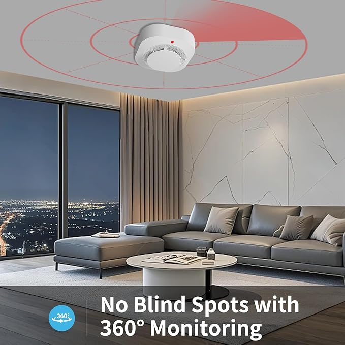 Smoke Detectors for Home,Photoelectric Wireless Fire Alarms Replaceable Battery Powered,Portable Smoke Alarm with Test/Mute Button,Attic Smoke Detector,5 Pcs