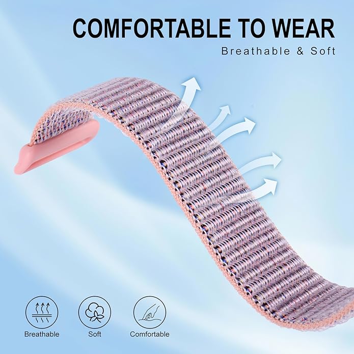 Nylon Loop Sport Replacement Strap Compatible with Hume Band,Adjustable Soft Bands for Women Men,Breathable Wristband for Fitness Tracker