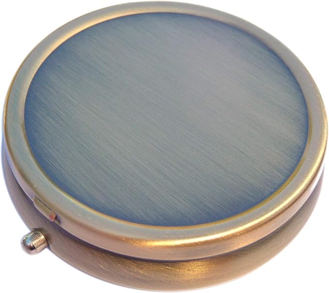 NewCharms Brass Round 3-Compartment Pill Box