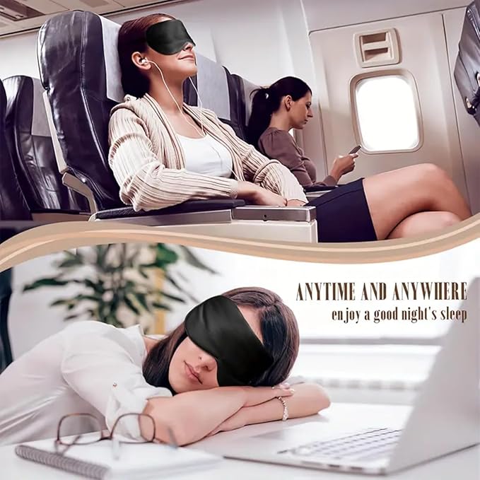 Sleep Mask for Women & Men,Blackout Eye Mask for Sleep,100% 6A Mulberry Silk Sleep Mask for Side Sleeper,Reduces Migraines & Puffy Eyes, Travel Office Airplane Use, Ideal Gift