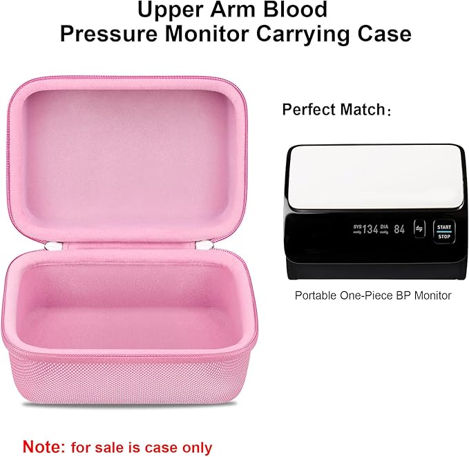 Elonbo Carrying Case for OMRON Evolv Bluetooth Wireless Upper Arm Blood Pressure Monitor, for OMRON Evolv BP7000 Portable One-Piece BP Monitor Storage Holder, Pink
