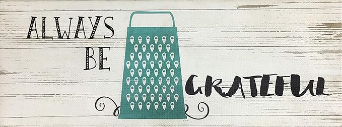 J&V TEXTILES Kitchen Mat Cushioned Anti Fatigue Floor Mat,19.6"x55", Thick Non Slip Waterproof Kitchen Rugs and Mats, Standing Mat for Kitchen,Floor,Home,Office,Desk,Sink,Laundry (Always Be Grateful)