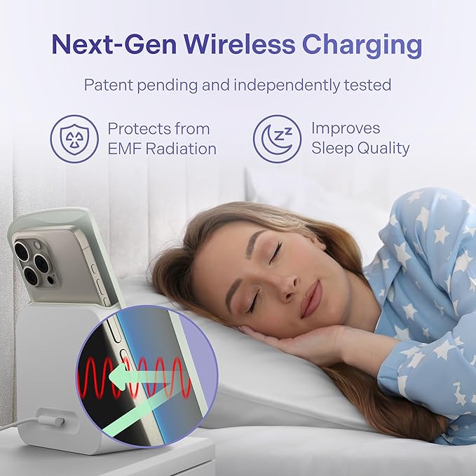 Elvy Fast Qi Wireless Charger for Cell Phones - Designed with EMF Management Technology for Enhanced Charging, Advanced Environmental Shielding, Radiation Blocker (Mint Green)