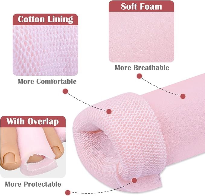 Ultrassist Toe Sleeve with Overlap Medium Size 7/8" Inner Diameter 36" Roll, Sponge Toe Protectors for Blisters, Bunions, Corns