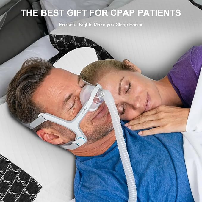 Cervical Neck CPAP Pillow for Side, Stomach, Back Sleepers to Neck Pain Relief - Ergonomic Adjustable Height Memory Foam Pillow for Neck Support - Include CPAP Hose Holder-Keep The Hose Off The Floor