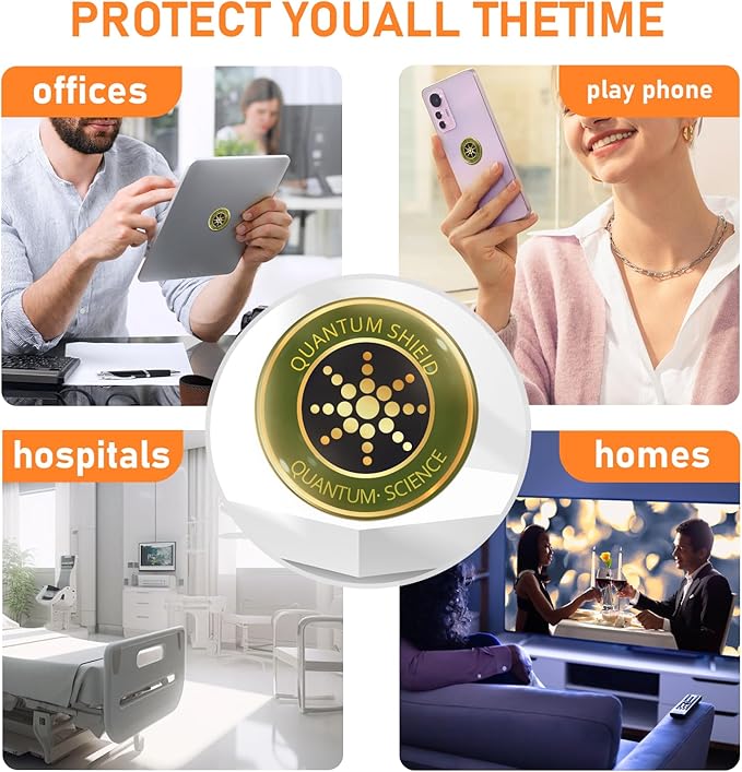6 Pcs Protection Cell Phone Stickers 99% Effective Protector Cell & Smart Phones/Laptops/Tablets/TV/Monitors - All Devices Brown Cyan, JA-04
