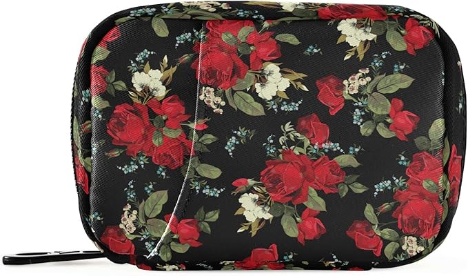 Floral Pattern Pill Case, Weekly Portable Pill Bag Container 7 Days Pill Box Organizer Vitamin Supplement Holder with Zipper for Travel Family Business