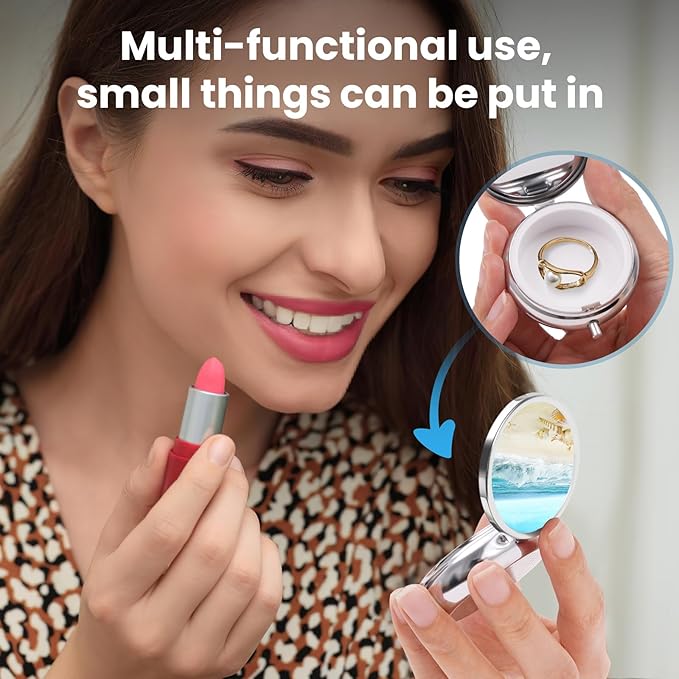 Mini Pill Box, Small Pill Box, Portable Pill Box, Cute Pill Organizer for Vitamins, Medications, Fish Oil and Supplements (Whelk)