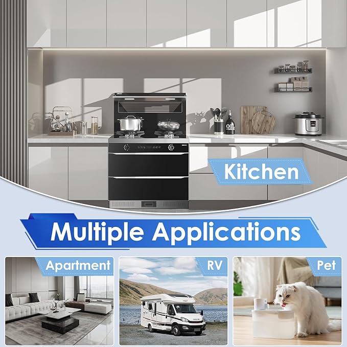 VORTOPT Countertop Water Filter System,Direct Connect Water Filtration-0.01μm Filtration Reduces PFOA/PFOS,Chlorine,Heavy Metals,Bad Odors-C2 and UF Filter.
