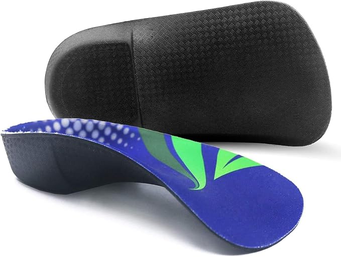 RooRuns FitFeet Orthotic Inserts 3/4 Length, High Arch Support Foot Insoles for Over-Pronation, Plantar Fasciitis, Flat Feet - Shoe Inserts for Walking, Running Men and Women