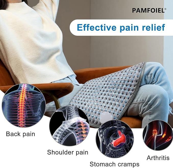 Warming Pad-Machine Washable Soft Small Heating Pad Electric for Pain Relief,with 9 Heat Settings & 4 Timer Modes - Warming Pad for Back, Neck,Shoulders,Legs,Period Cramps-Woman Gifts for Birthday