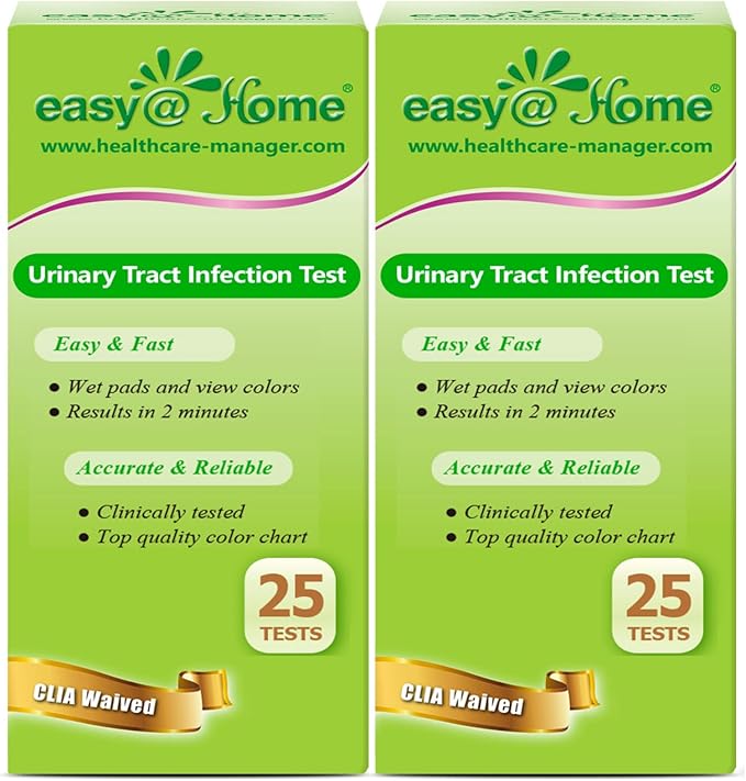 Easy@Home 50ct UTI Infection Test Strips, at Home UTI Urinalysis Testing Strips for Women Urinary Tract Bladder Health, Highly Accurate Urine Testing (UTI-50Pcs)