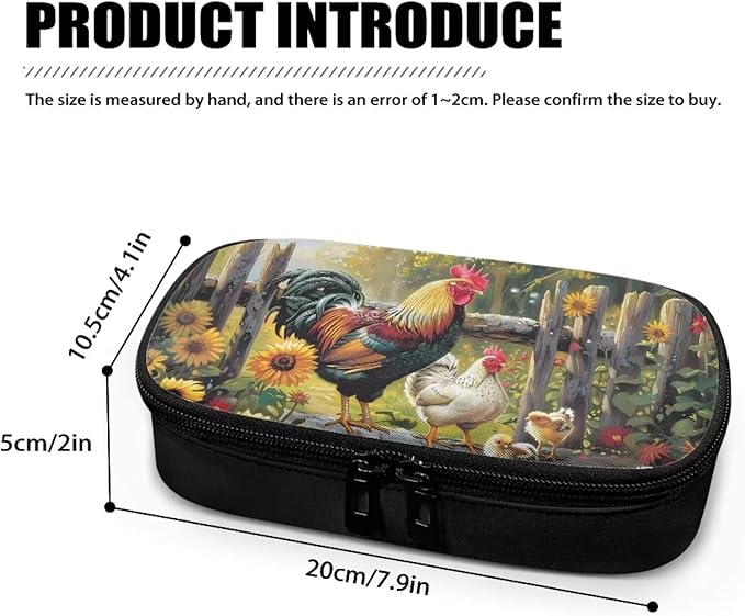 Chicken Rooster Garden Diabetic Supplies Bag Insulin Cooler Case Insulated Diabetic Medication Organizer Carrying Protector with Handle for Insulin Pen, Test Strips, Lancets, Needles