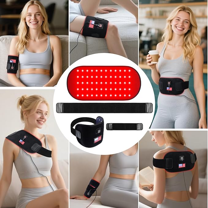 Red-Light-Therapy-for-Body,2026 Upgraded 4 Modes Near Infrared Light for Body Pain Relief,High-Efficiency Spherical Lamp Dual-Wave(660nm&850nm)LEDs,Corded-electric for Effective Therapy(12.4" x 6.1")